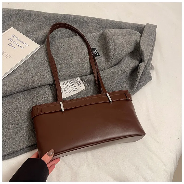 Fitchell PU Shoulder Bag Regular Women's Coffee/Black White Brown/Red-3