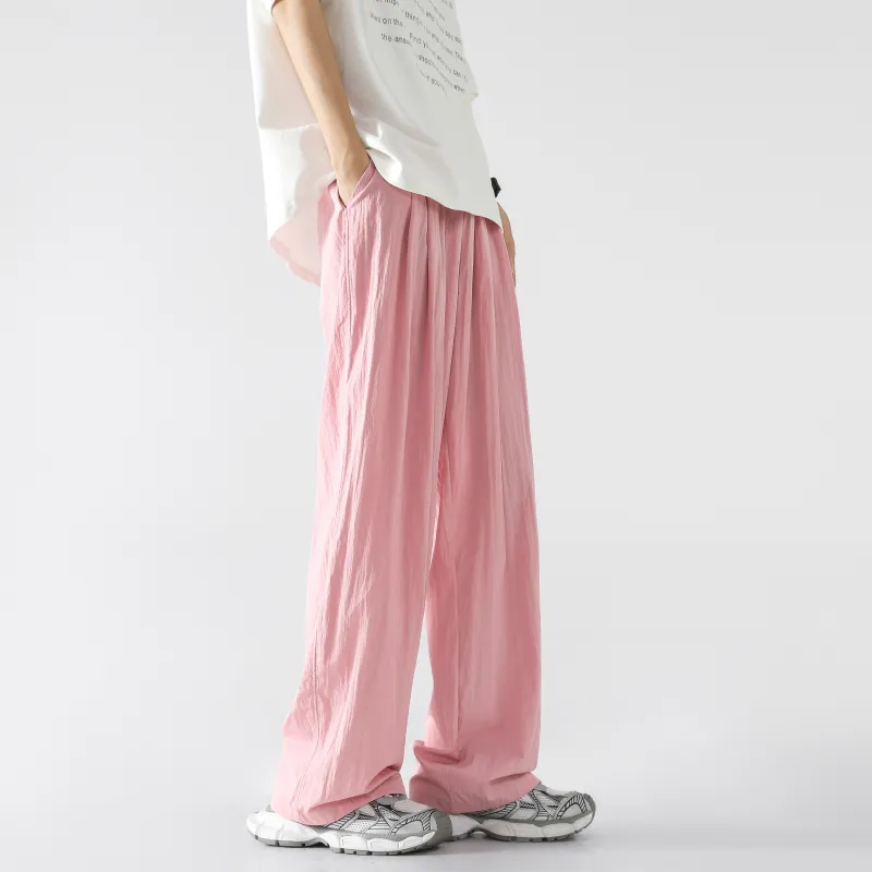 ELNHEN Casual Pants Unisex Pink-3
