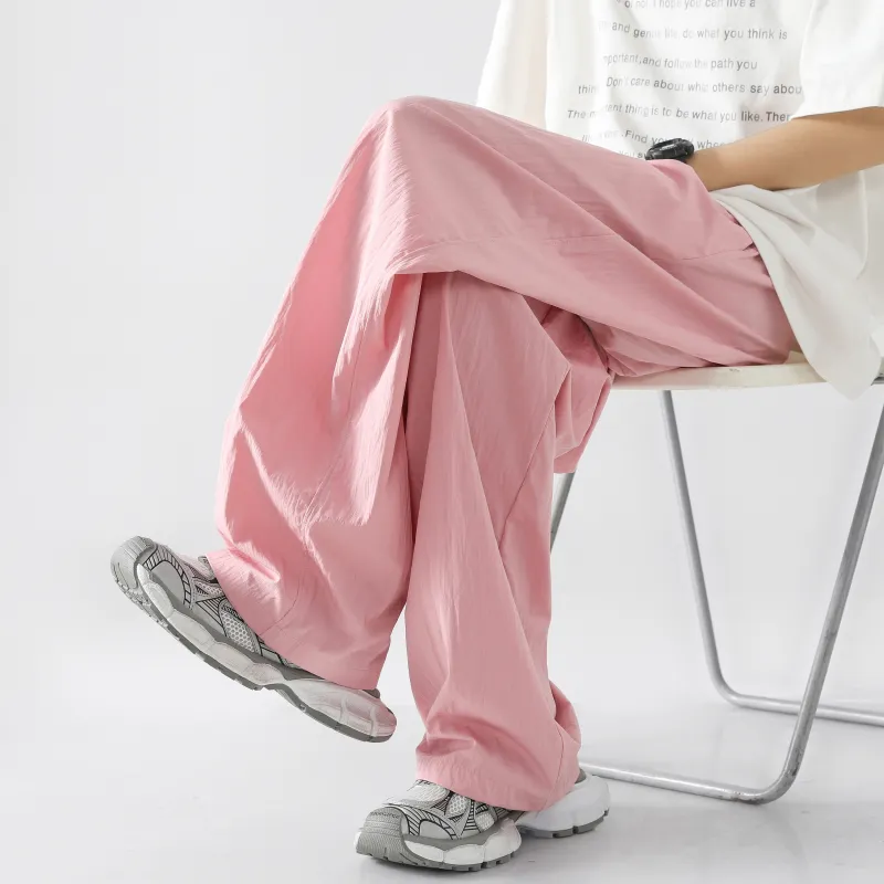 ELNHEN Casual Pants Unisex Pink-6