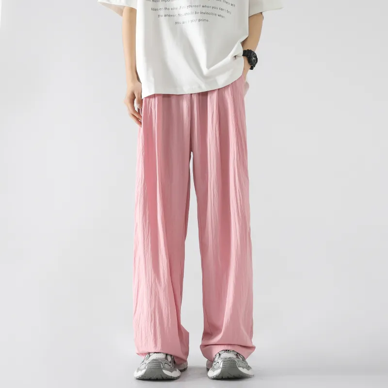 ELNHEN Casual Pants Unisex Pink-4