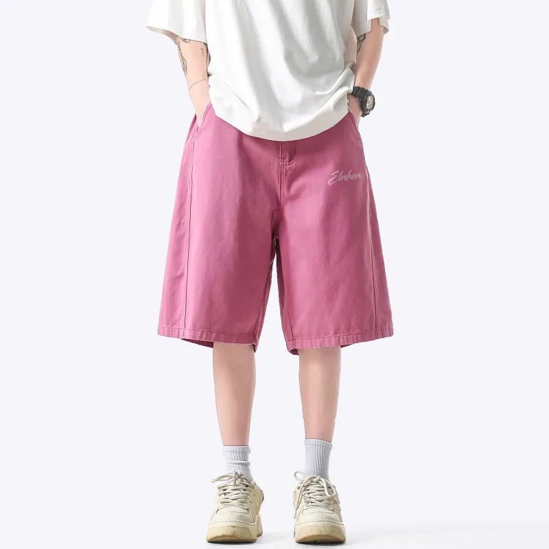 ELNHEN Denim Shorts Unisex Pink-2
