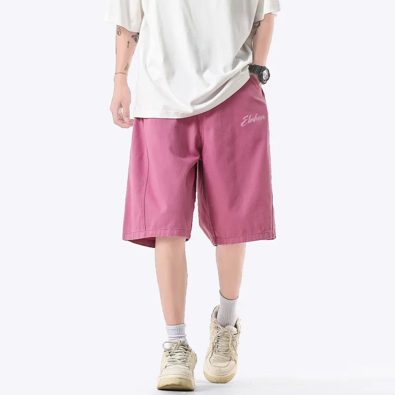 ELNHEN Denim Shorts Unisex Pink-3