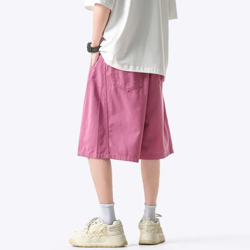ELNHEN Denim Shorts Unisex Pink-5