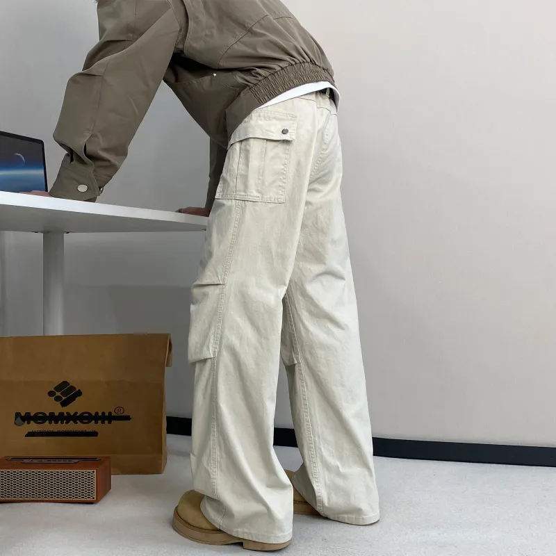OPOX Casual Pants Unisex Apricot-4