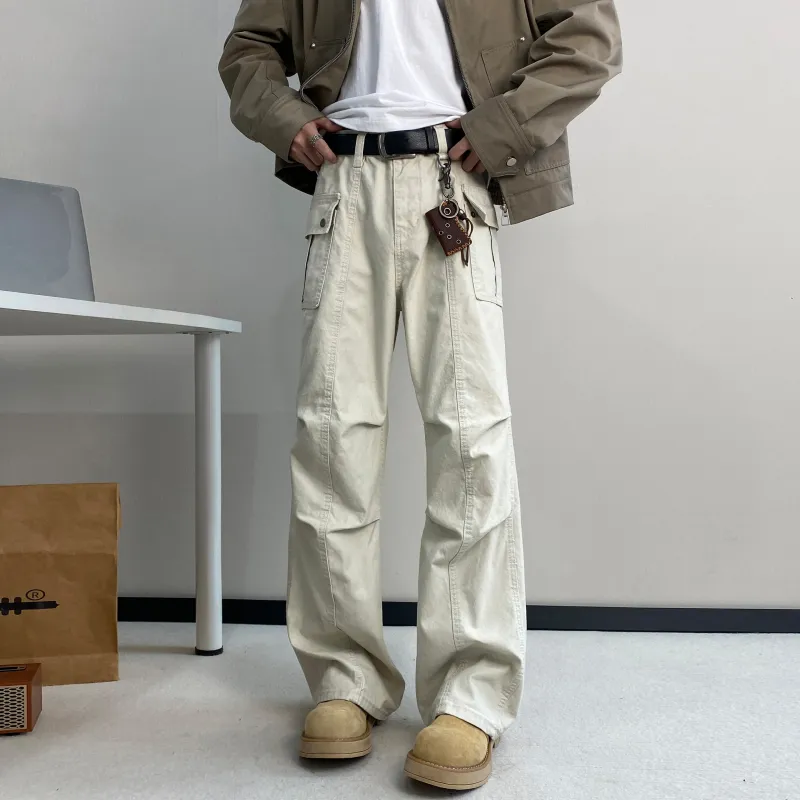 OPOX Casual Pants Unisex Apricot-3