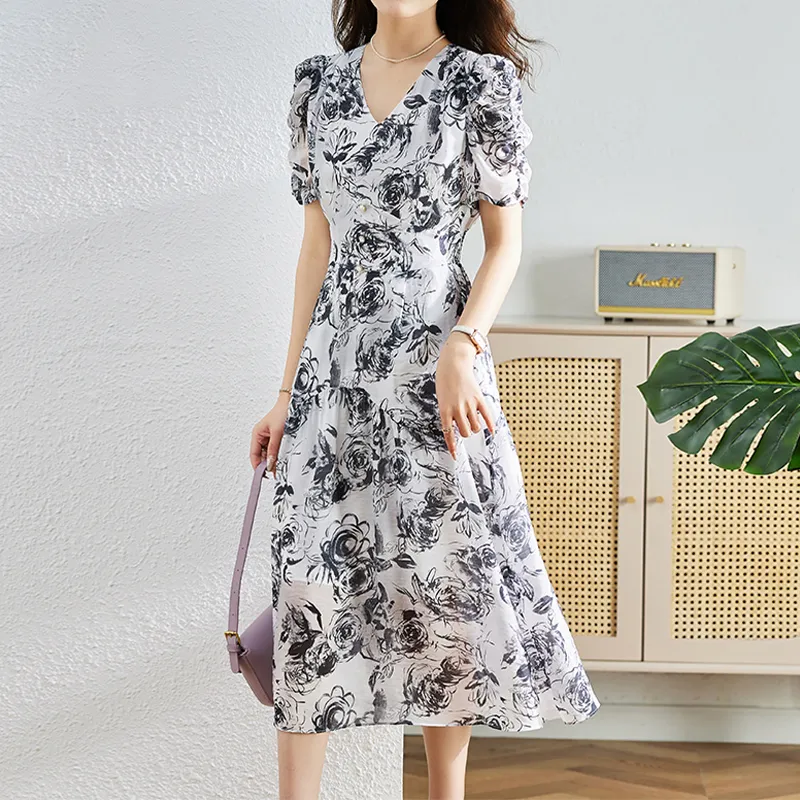 Mapping Short Sleeved Dresses Women's Floral-2