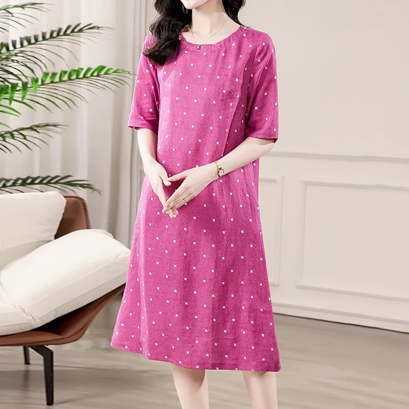 Mapping Short Sleeved Dresses Women's Rose Red-2