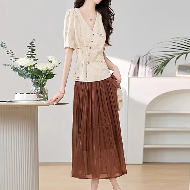 Mapping Two Piece Skirt Sets Women's-3