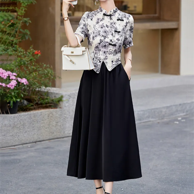 Mapping Short Sleeved Dresses Women's Image Color-2