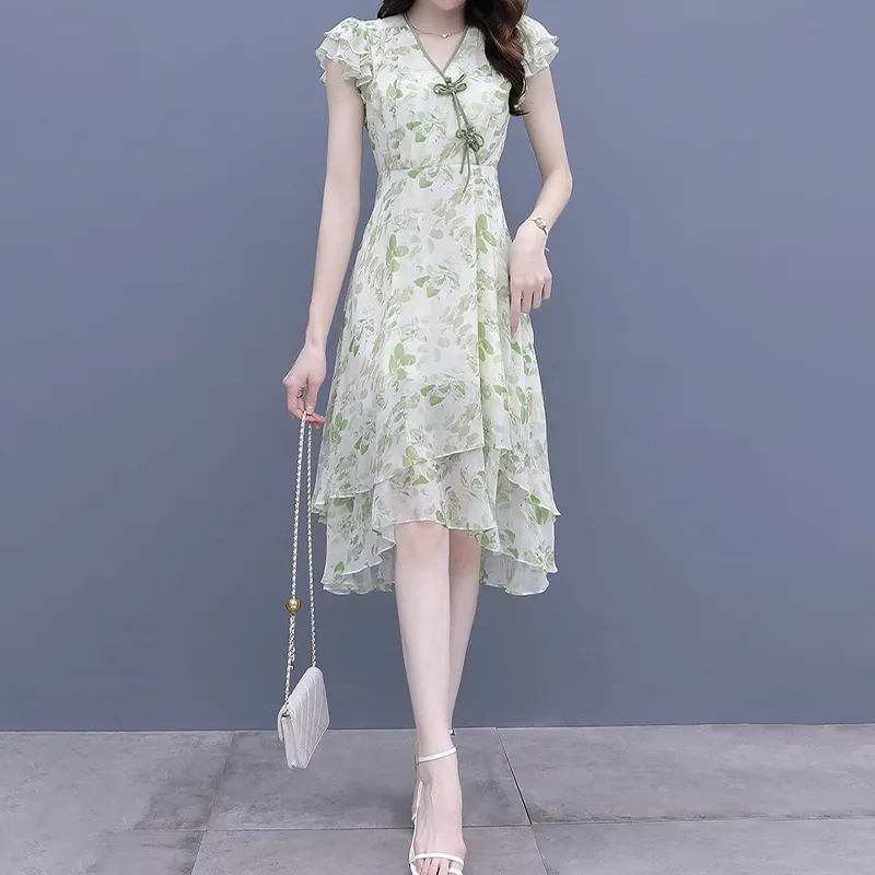 Mapping Short Sleeved Dresses Women's Emerald Green-2
