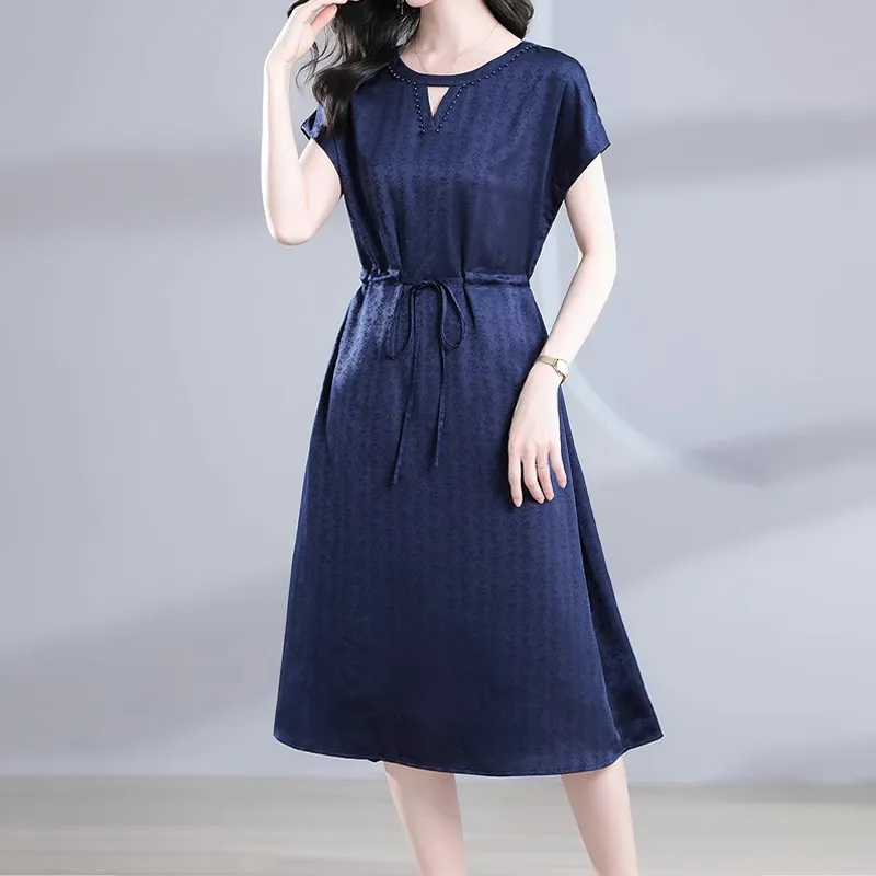 Mapping Short Sleeved Dresses Women's Royal Blue-2