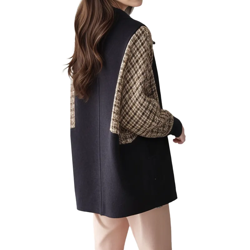 Mapping Velvet-feel Coat Women's Black-0