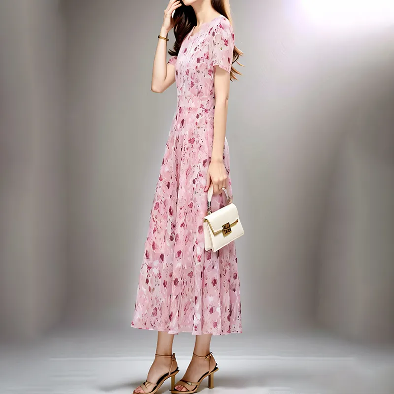 Mapping Short Sleeved Dresses Women's Pink-4