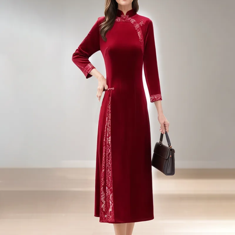 Mapping Long Sleeved Dresses Women's-3