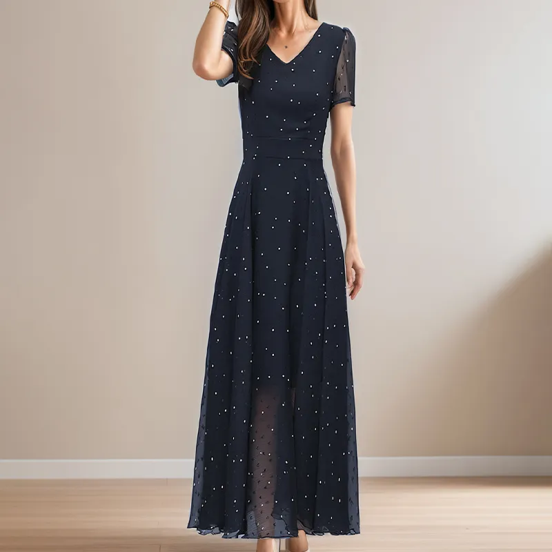 Mapping Short Sleeved Dresses Women's Black-2