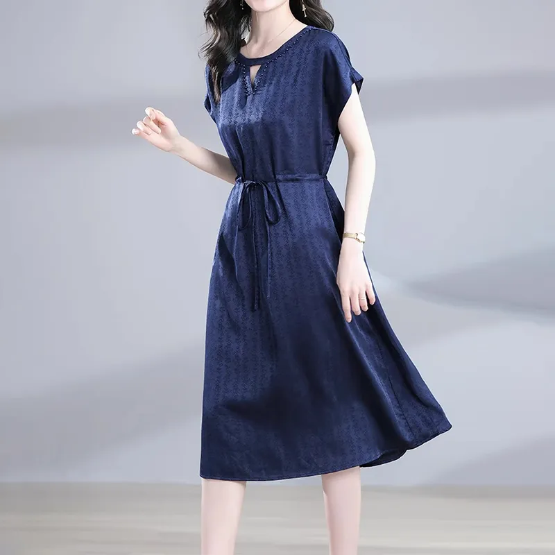 Mapping Short Sleeved Dresses Women's Royal Blue-4