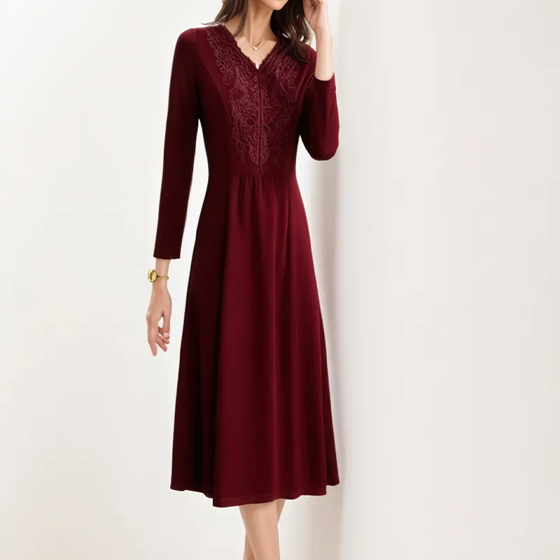 Mapping Long Sleeved Dresses Women's-3