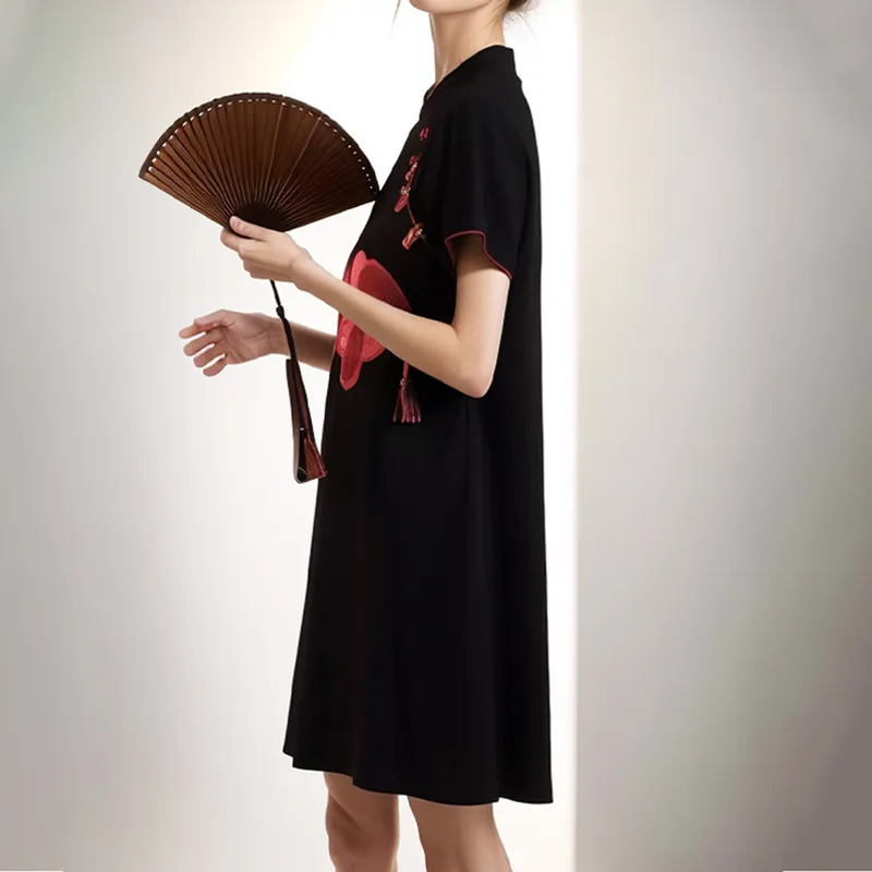 Mapping Short Sleeved Dresses Women's Image Color-4