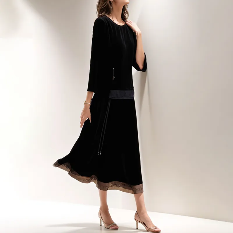 Mapping Skirt Set Women's Black-4