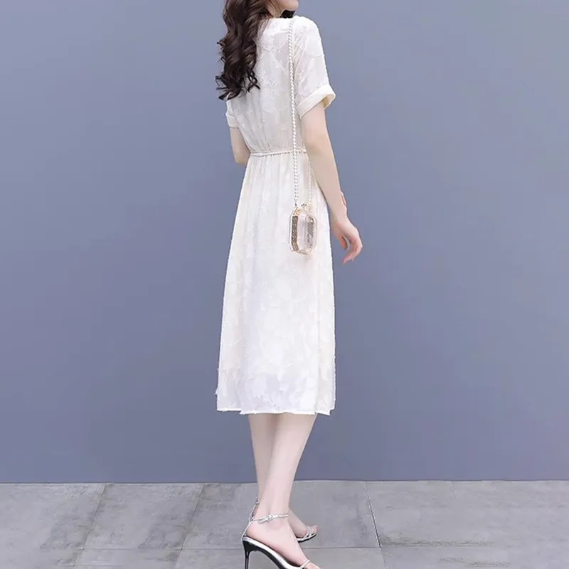 Mapping Short Sleeved Dresses Women's Ecru-2