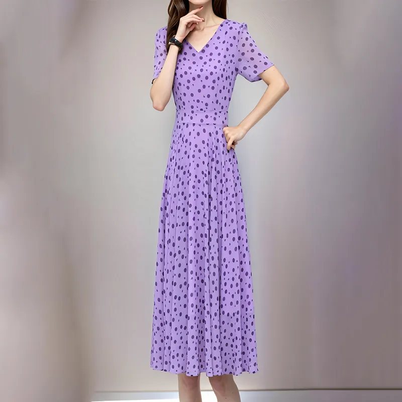 Mapping Short Sleeved Dresses Women's Purple-2