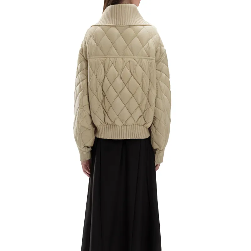 Mapping Cropped Coats Women's Khaki-1