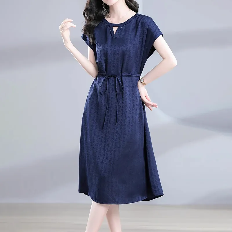 Mapping Short Sleeved Dresses Women's Royal Blue-3