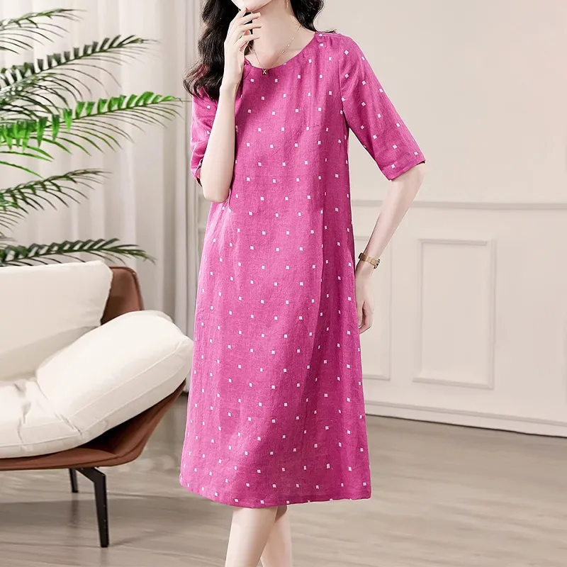 Mapping Short Sleeved Dresses Women's Rose Red-3