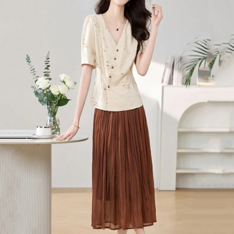 Mapping Two Piece Skirt Sets Women's-2