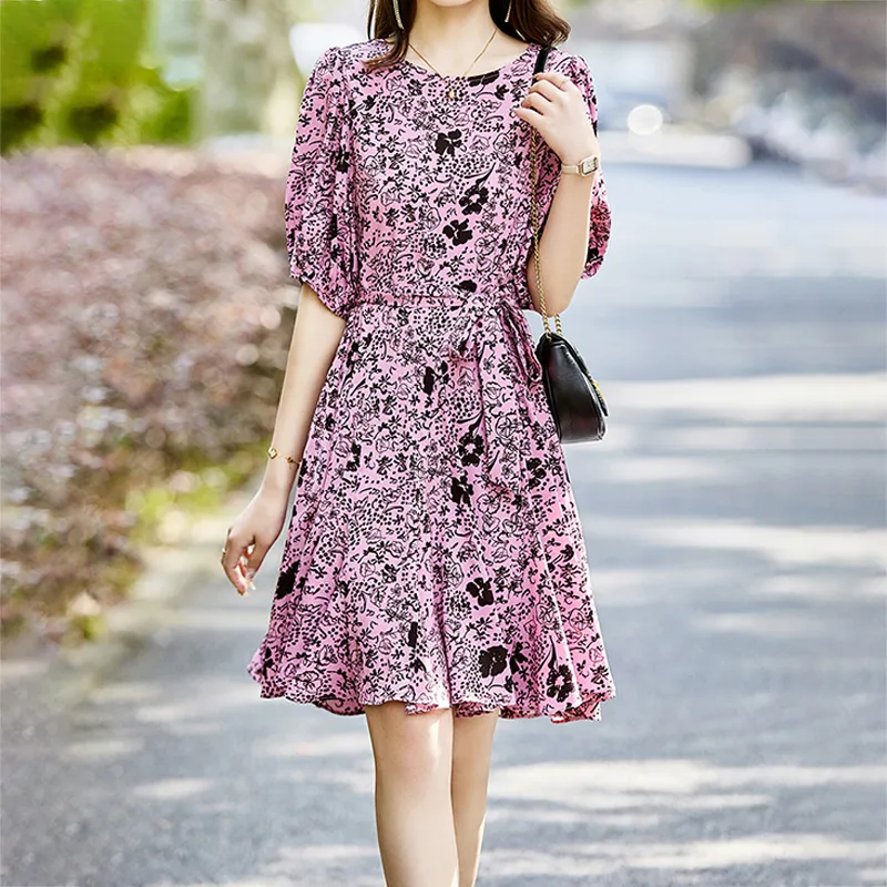 Mapping Short Sleeved Dresses Women's Plum Red-2