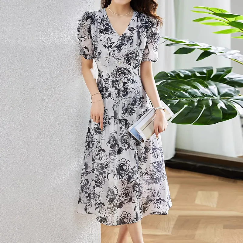 Mapping Short Sleeved Dresses Women's Floral-4