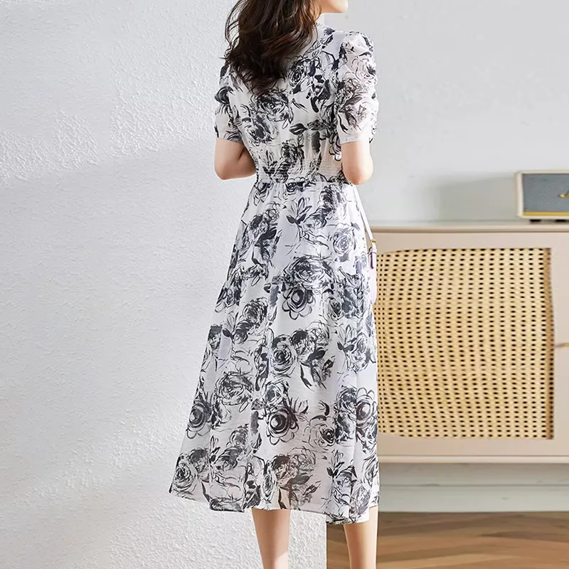 Mapping Short Sleeved Dresses Women's Floral-3
