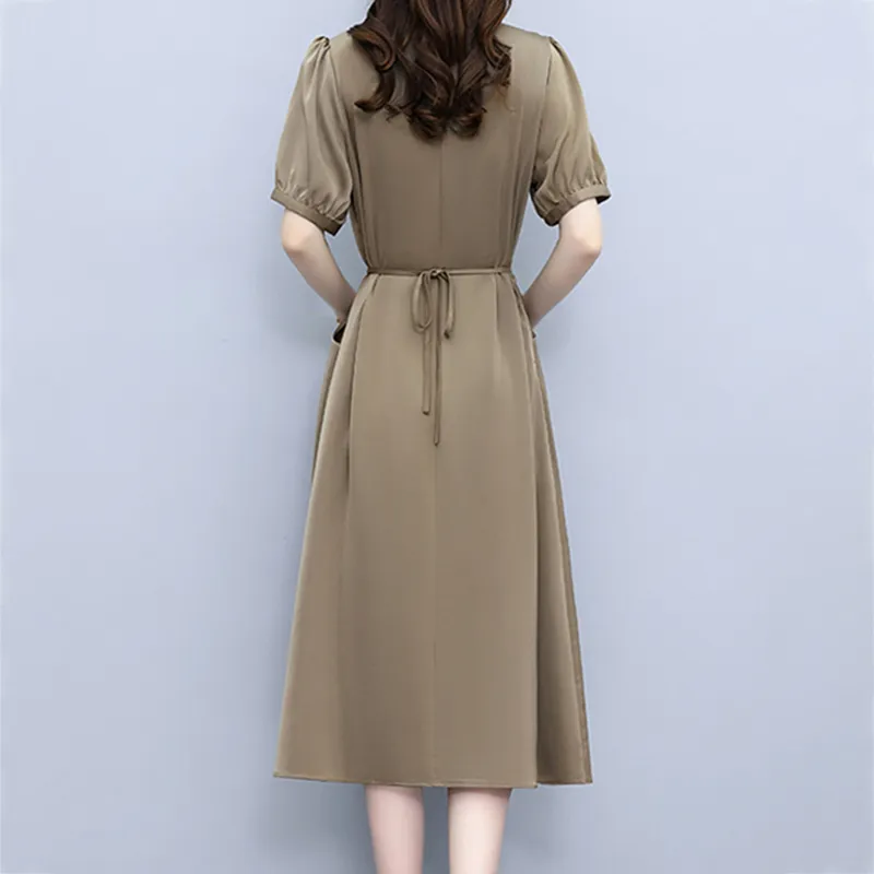 Mapping Short Sleeved Dresses Women's Champagne-2