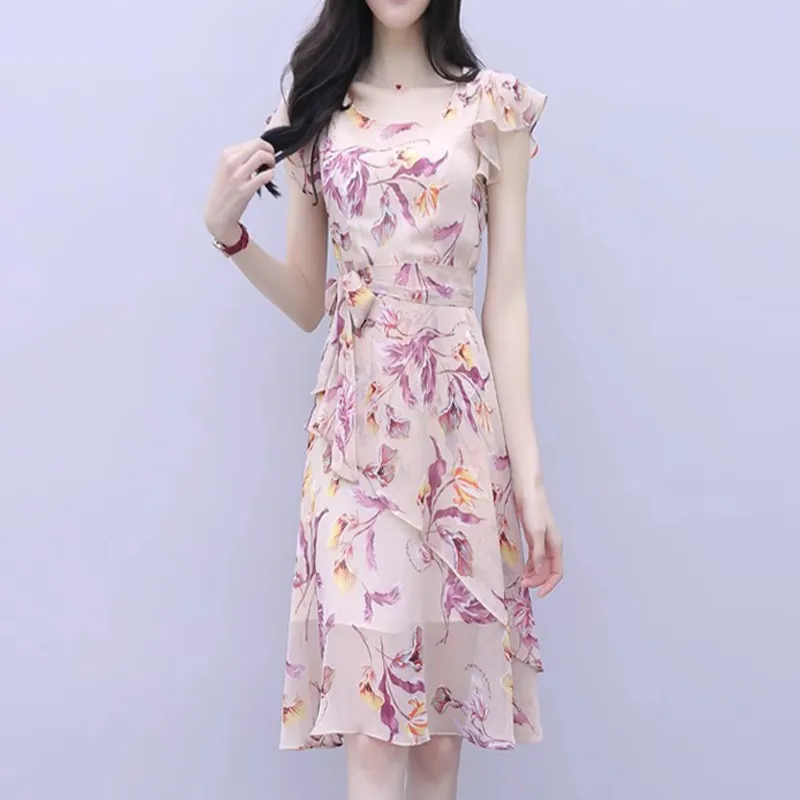 Mapping Short Sleeved Dress Women's Multicolor-6