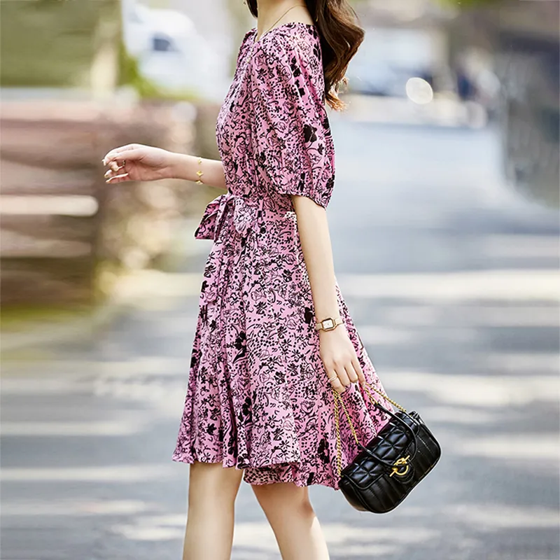 Mapping Short Sleeved Dresses Women's Plum Red-3