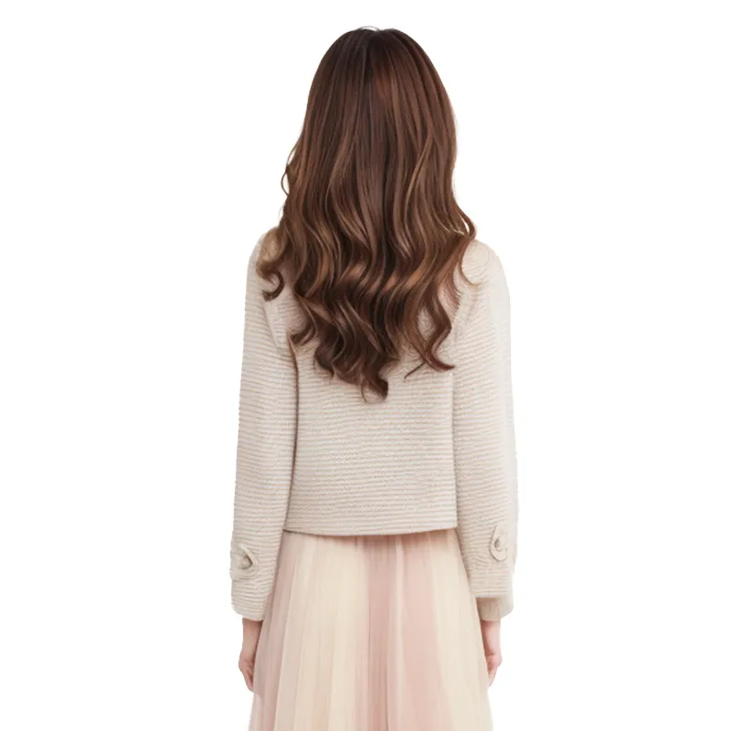 Mapping Cropped Coats Women's Light Pink-0