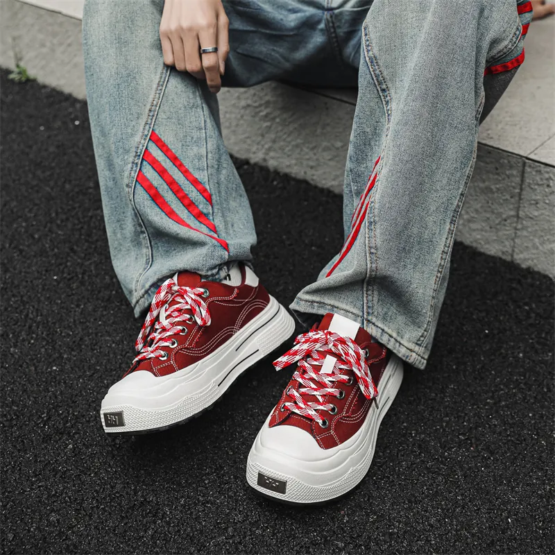 PAVEA Anti Slip Wear Resistant Low Top Skateboard Shoes Unisex-9