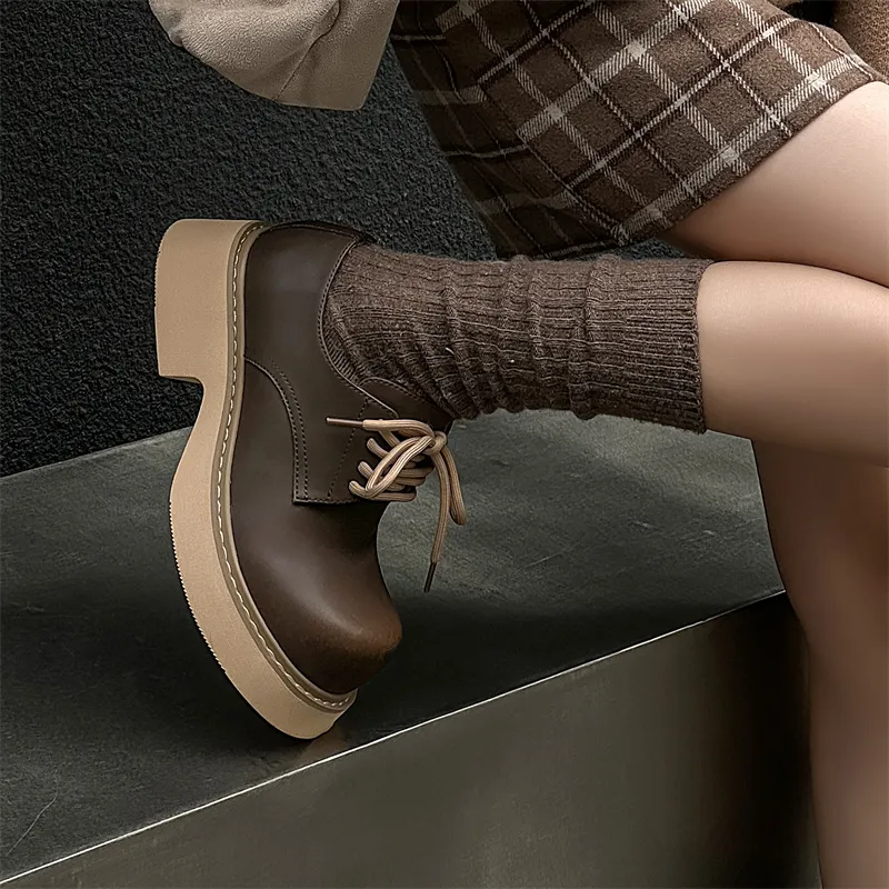 PAVEA Anti Slip And Wear Resistant Height Increasing Low Top Casual Shoes Unisex Brown-9