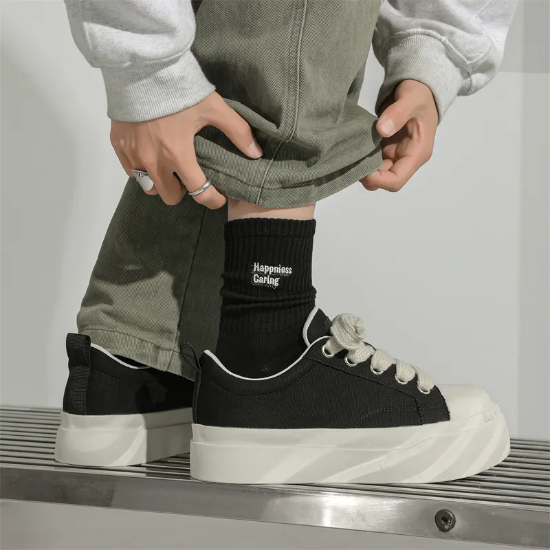 PAVEA Non slip Lightweight Low Top Skateboard Shoes Unisex Black-4