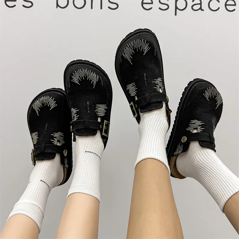 PAVEA Rubber Sole Abrasion Resistant Closed Toe Slippers Unisex-8