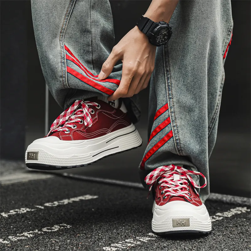 PAVEA Anti Slip Wear Resistant Low Top Skateboard Shoes Unisex-6