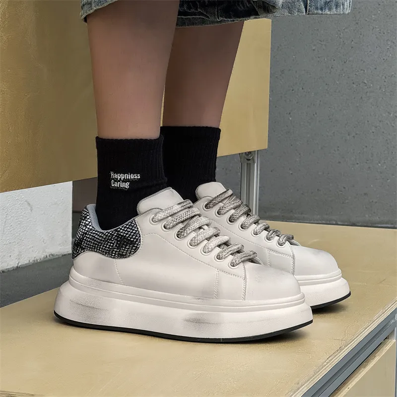 PAVEA Freestyle Definition Anti Slip And Wear Resistant Height Increasing Low Top Skateboard Shoes Men's-4