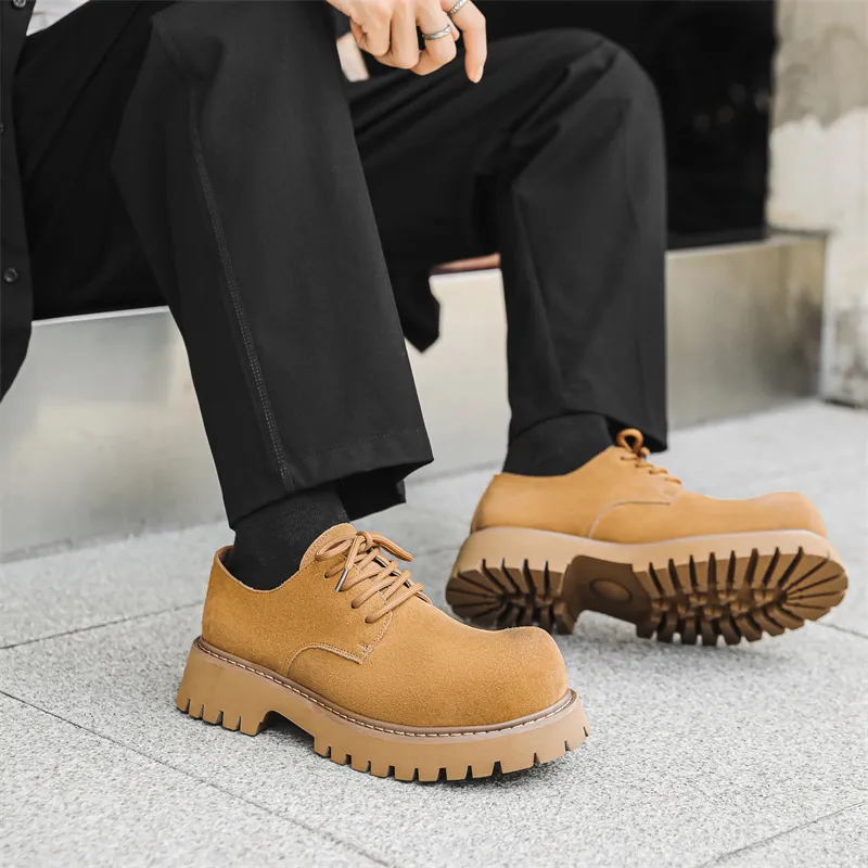 PAVEA Anti Slip Wear Resistant Low Top Casual Shoes Men's Yellow-2