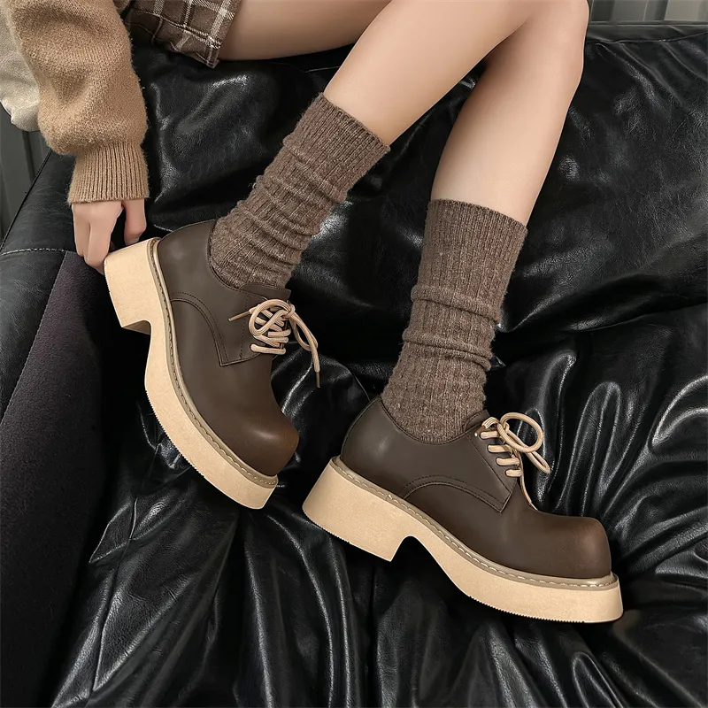 PAVEA Anti Slip And Wear Resistant Height Increasing Low Top Casual Shoes Unisex Brown-10