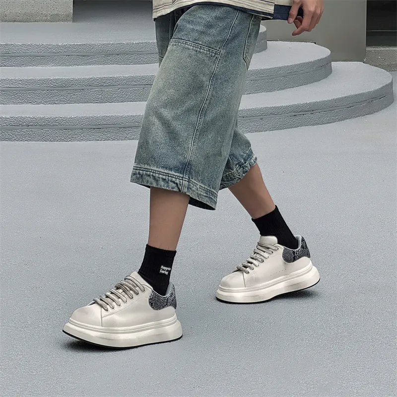 PAVEA Freestyle Definition Anti Slip And Wear Resistant Height Increasing Low Top Skateboard Shoes Men's-3
