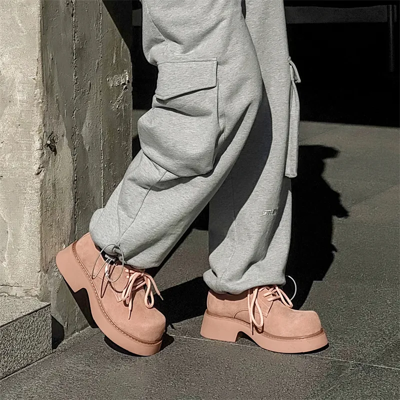 PAVEA Height Increasing Low-Top Casual Shoes Unisex Pink-1