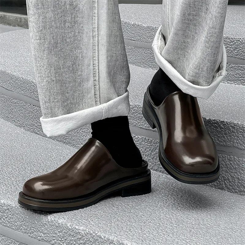 PAVEA Rubber Sole Slip Resistant Wrap toe Slippers Men's-12