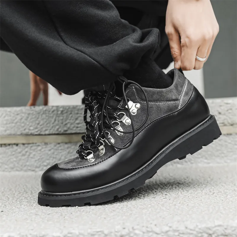 PAVEA Anti Slip Wear Resistant Low Top Casual Shoes Men's Black-1