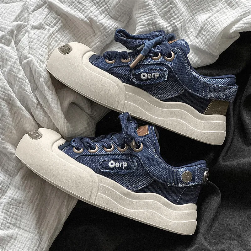 PAVEA Canvas Shoes Unisex Vintage Blue-2