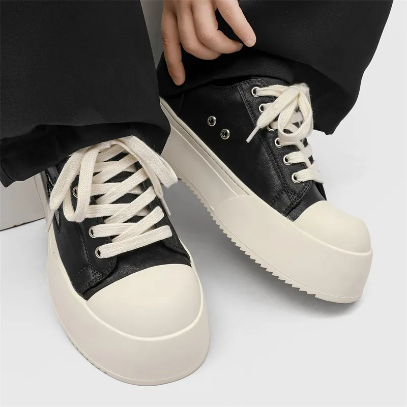 PAVEA Slip Resistant Low Top Skateboard Shoes Men's Black-4